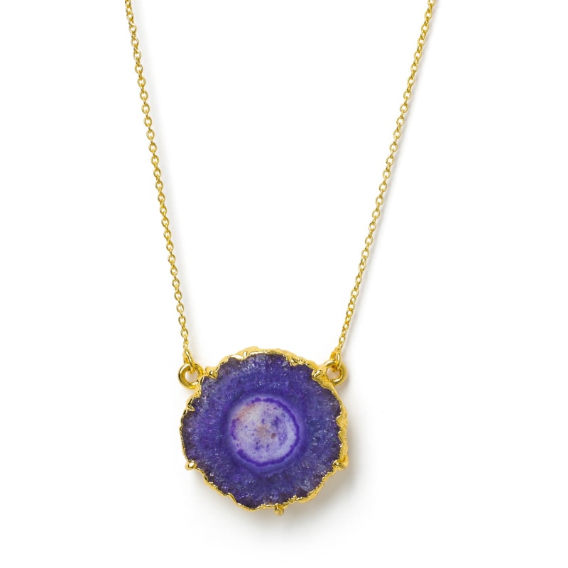 Thumbnail of Purple 'Solar Power' Gold Vermeil Gemstone Necklace image