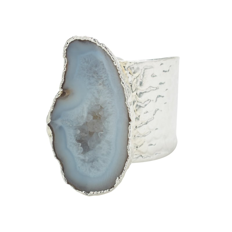 Thumbnail of Silver Natural White Gemstone Mega Statement Ring image