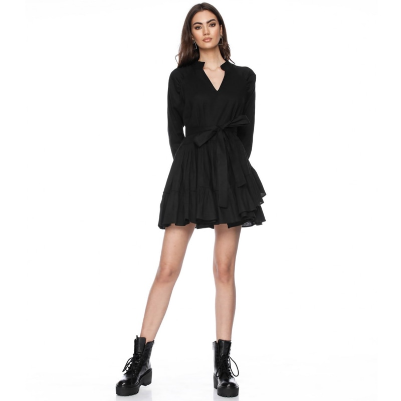 Thumbnail of Anna Mini Black Linen Dress image