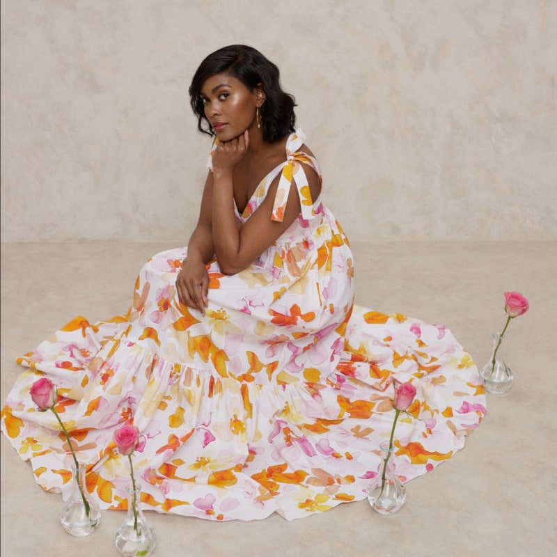 Thumbnail of Olivia Tie-Strap Maxi Dress - Floral image
