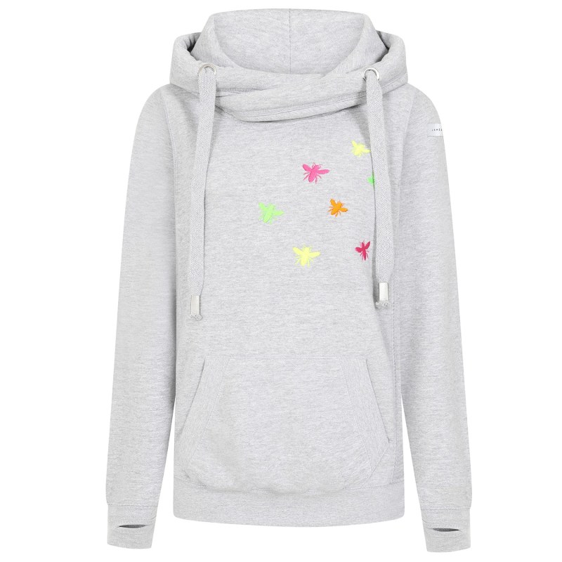Thumbnail of Neon Embroidered Bee Grey Luxe Hoodie image