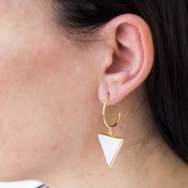 Thumbnail of Women Have The Power Gold-Plated Hoop Earrings image