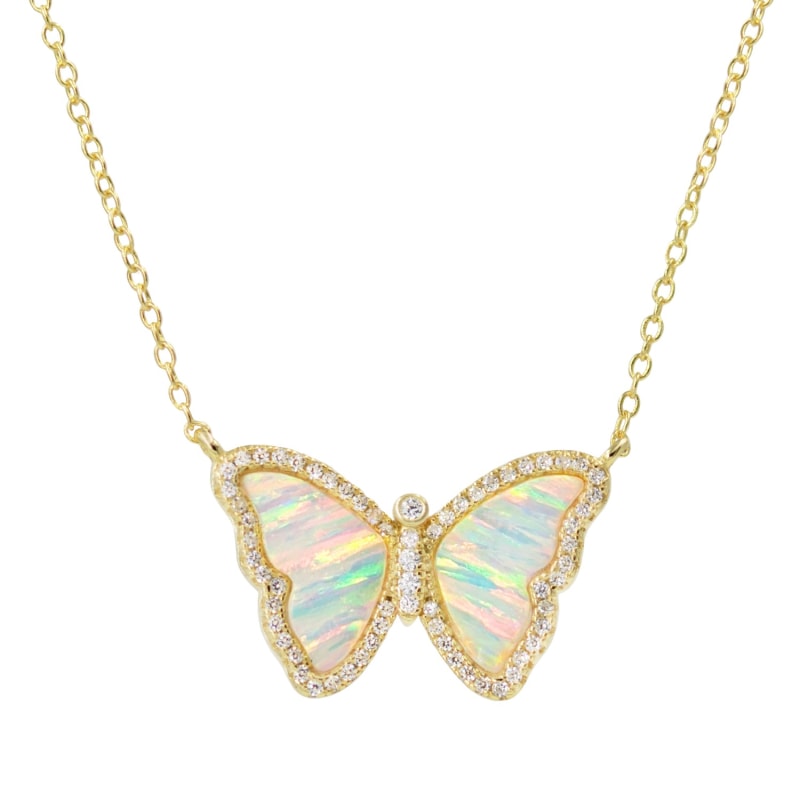 Thumbnail of Opal Butterfly With Stripes White image