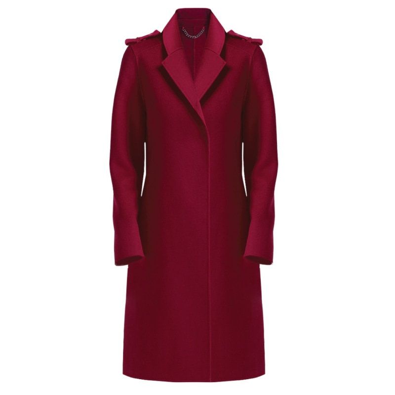 Jealousy Belted Wool Blend Coat Magenta Belle Bloom Wolf