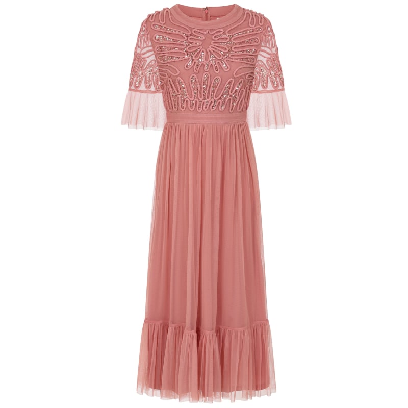 Thumbnail of Jenna Cornelli Sequin Midi Dress - Rose Tan image