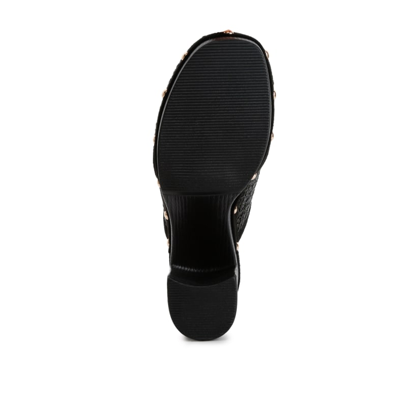 Thumbnail of Jeydena Raffia Platform Clogs In Black image