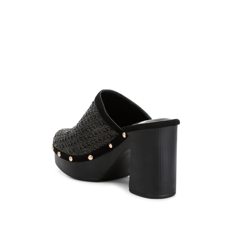 Thumbnail of Jeydena Raffia Platform Clogs In Black image