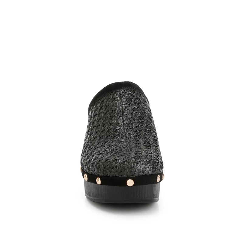 Thumbnail of Jeydena Raffia Platform Clogs In Black image