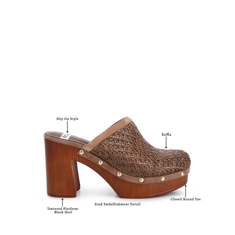 Thumbnail of Jeydena Raffia Platform Clogs In Brown image