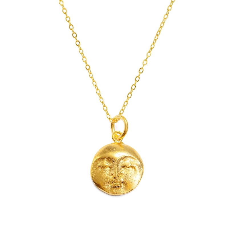 Thumbnail of Gold Moon Face Pendant image