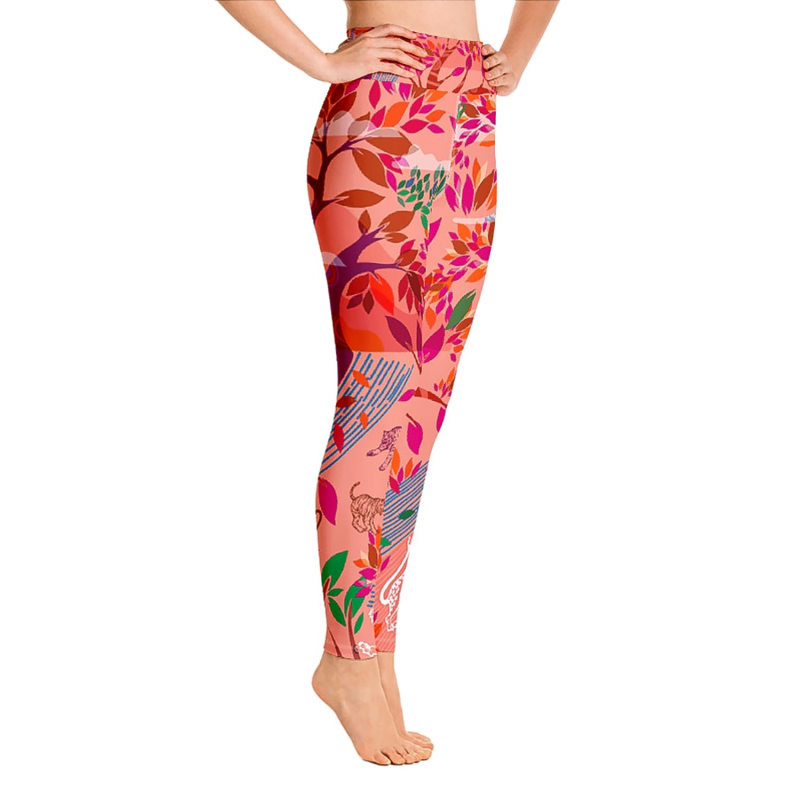 Thumbnail of High Waist Yoga Leggings In Crossing Red image