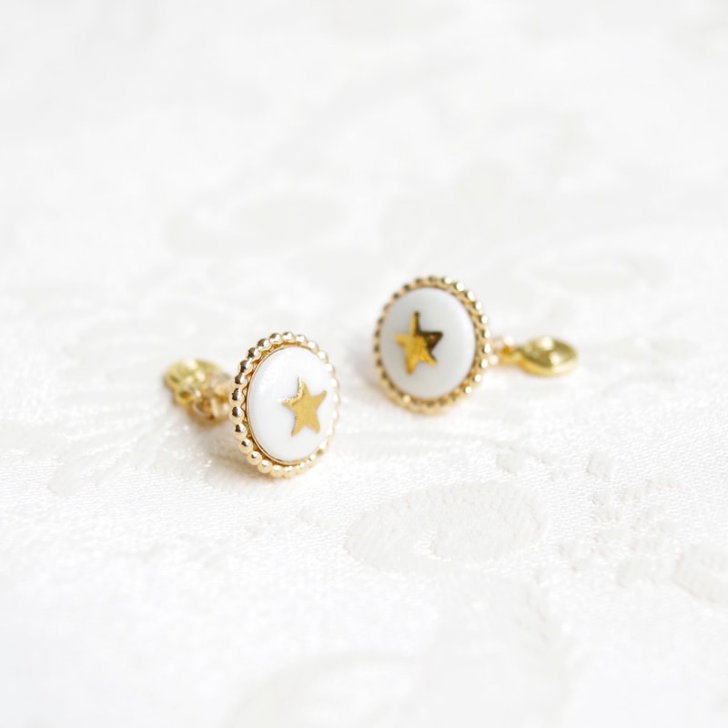 Thumbnail of Gold Lustre Star Stud Earrings image