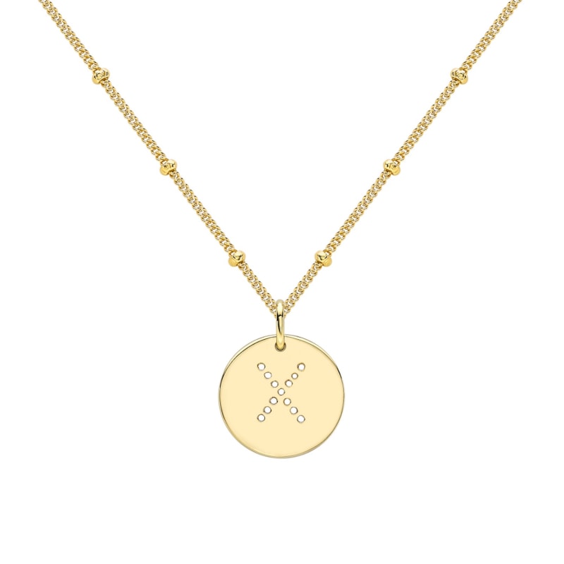 Thumbnail of Gold Alphabet X Necklace image