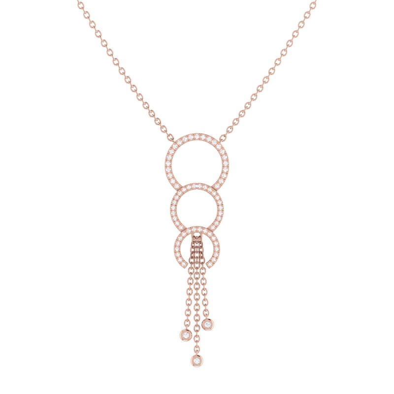 Thumbnail of Chandelier Trio Lariat Necklace In 14 Kt Rose Gold Vermeil On Sterling Silver image