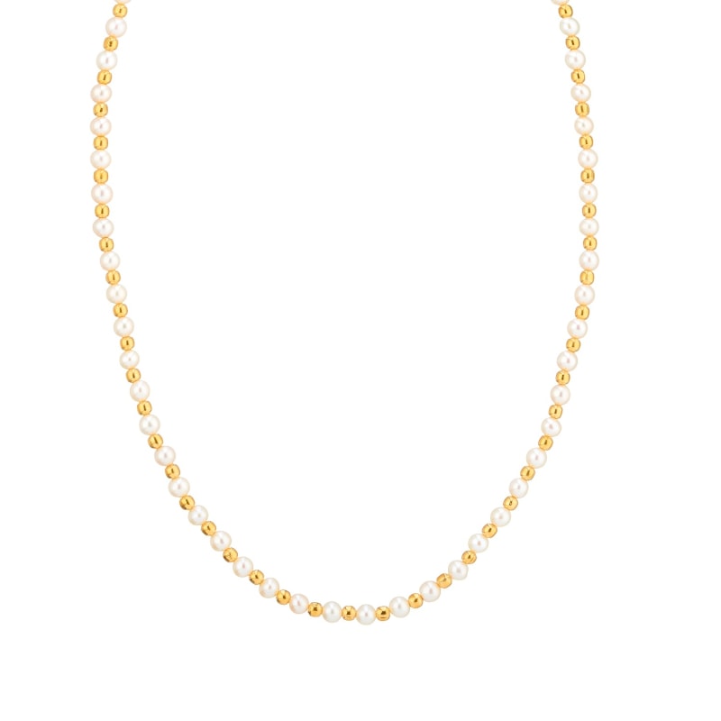 Thumbnail of Sapa White Pearl & Yellow Gold Vermeil Nugget Necklace image