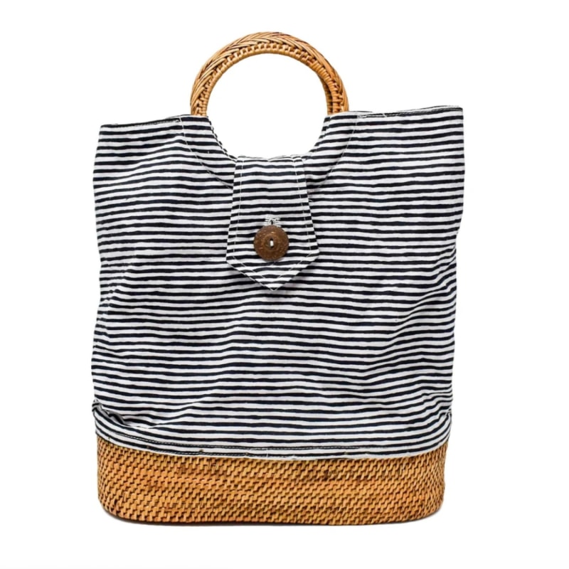 Thumbnail of Emily Tote - Black & White Stripe image