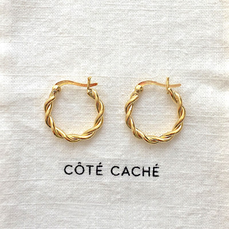 Braided gold hoop hot sale earrings