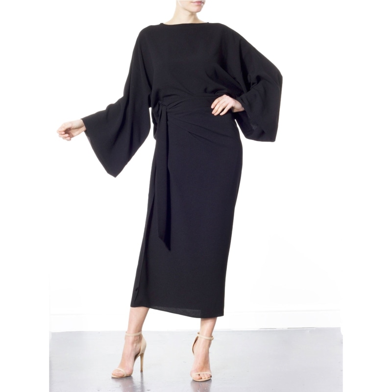 Amari Black Wrap Skirt, Meem Label