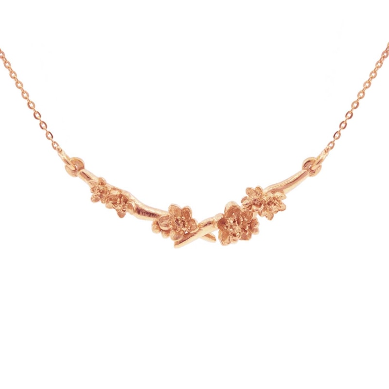 Cherry Blossom Branch Necklace – Rose Gold | Lee Renee | Wolf & Badger