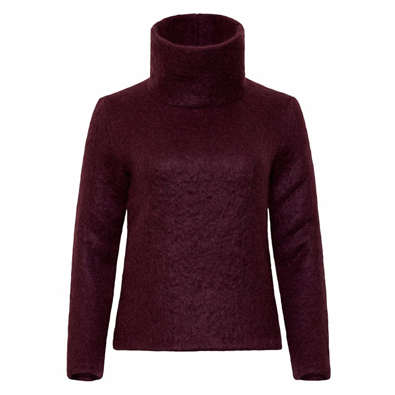 Thumbnail of Edith Roll Neck Wool Jumper In Plum Colour image