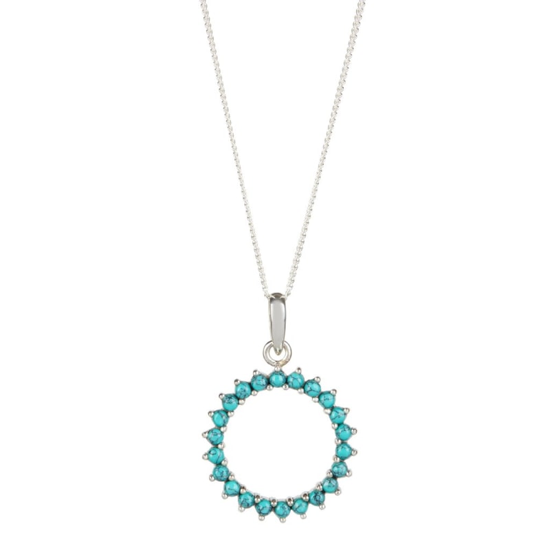 Thumbnail of Halo Radiance Large Silver Necklace - Turquoise image