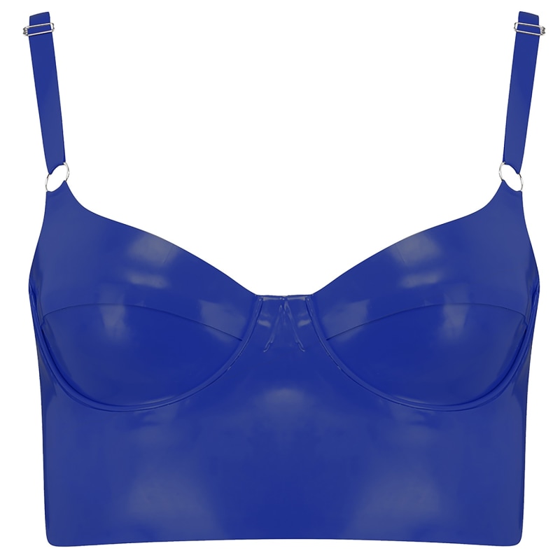 Thumbnail of Latex Full Cup Bra - Blue image