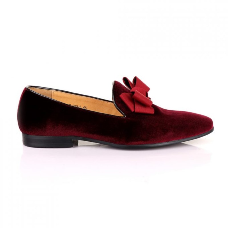 Red Wine Velvet Loafers