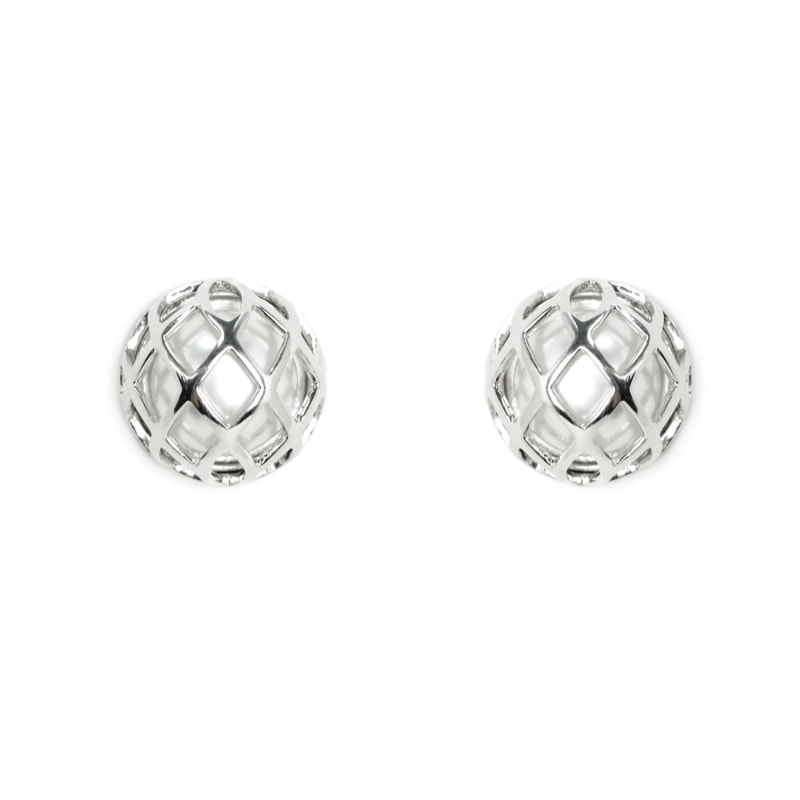 Thumbnail of Big Signature Half Cage Earrings White Gold image