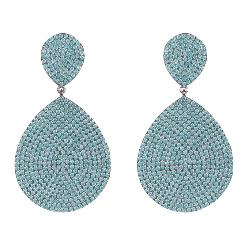 Thumbnail of Monte Carlo Earrings Aqua Blue Silver image