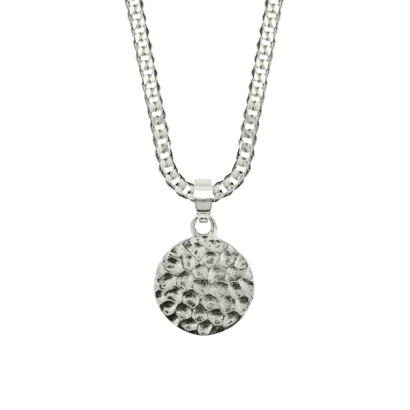 Thumbnail of Lakshmi Hammered Disc Men's Necklace image