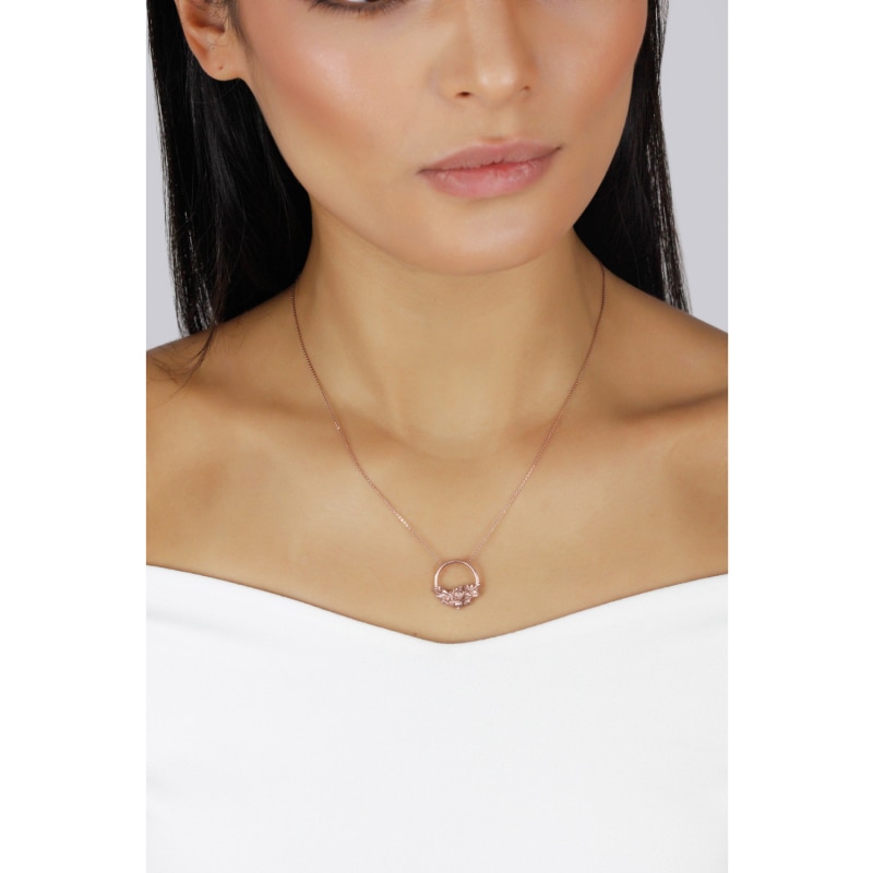 Thumbnail of Rose Halo Necklace - Rose Gold image