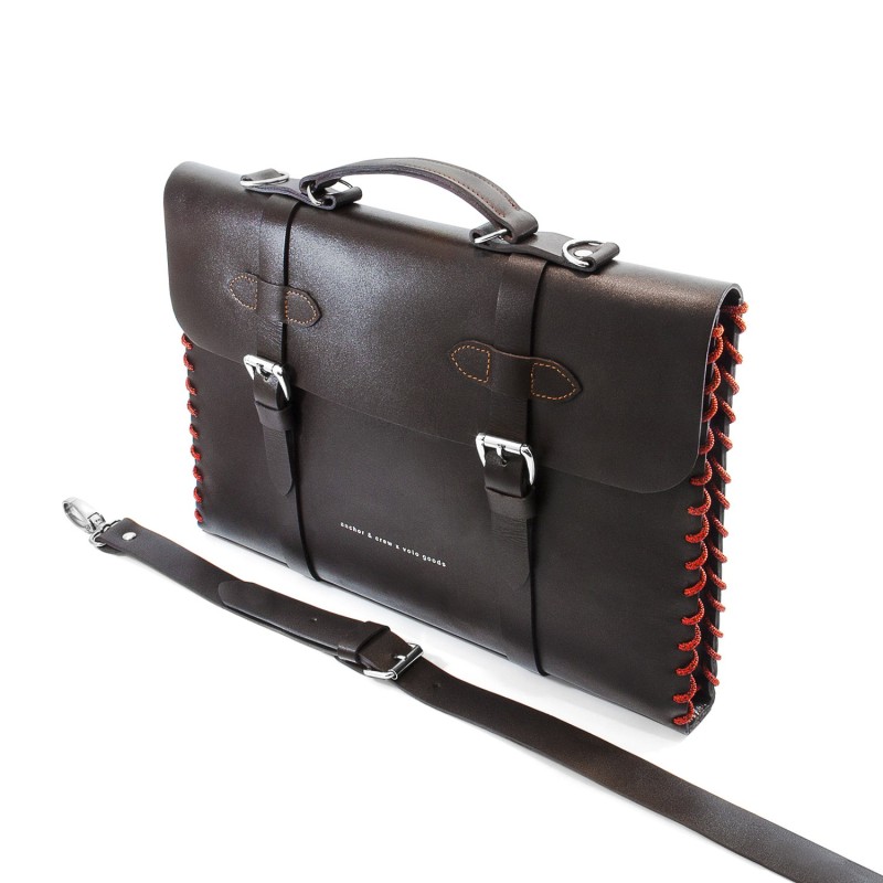 Thumbnail of Deep Brown Rufford Leather & Rope Briefcase Small image