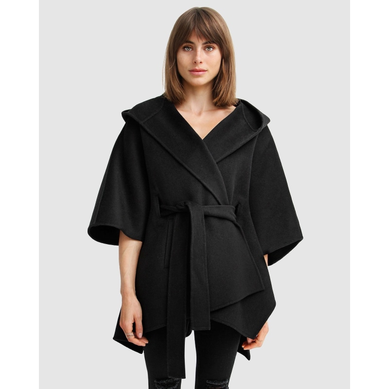 Wool blend cape coat on sale