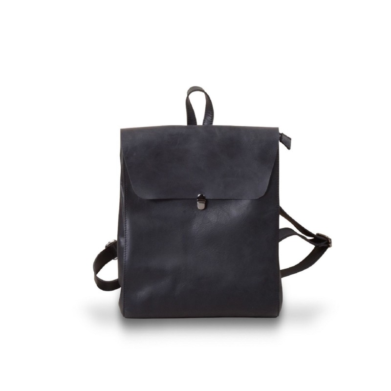 Thumbnail of Handmade Genuine Leather Slim Backpack - Black image