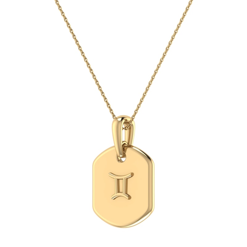 Thumbnail of Gemini Twin Constellation Tag Pendant Necklace In 14 Kt Yellow Gold Vermeil image