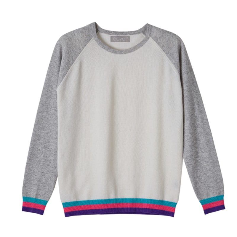 Thumbnail of Carmen Ivory Cashmere Jumper With Neon Stripes image