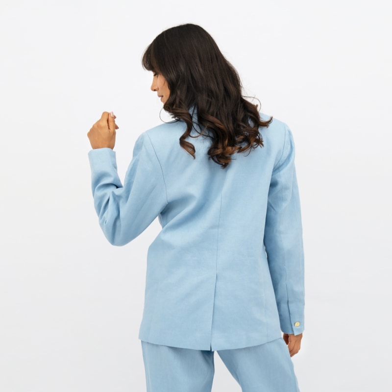 Thumbnail of Havana Oversized Linen Blazer In Sommerhus Blue image