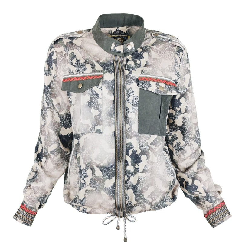 Thumbnail of Camo Print Viscose Bomber Jacket image