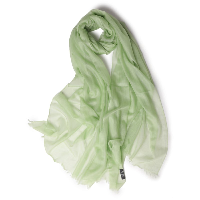 Ultra Thin Women Cashmere Scarf Light Green by Bellemere New York
