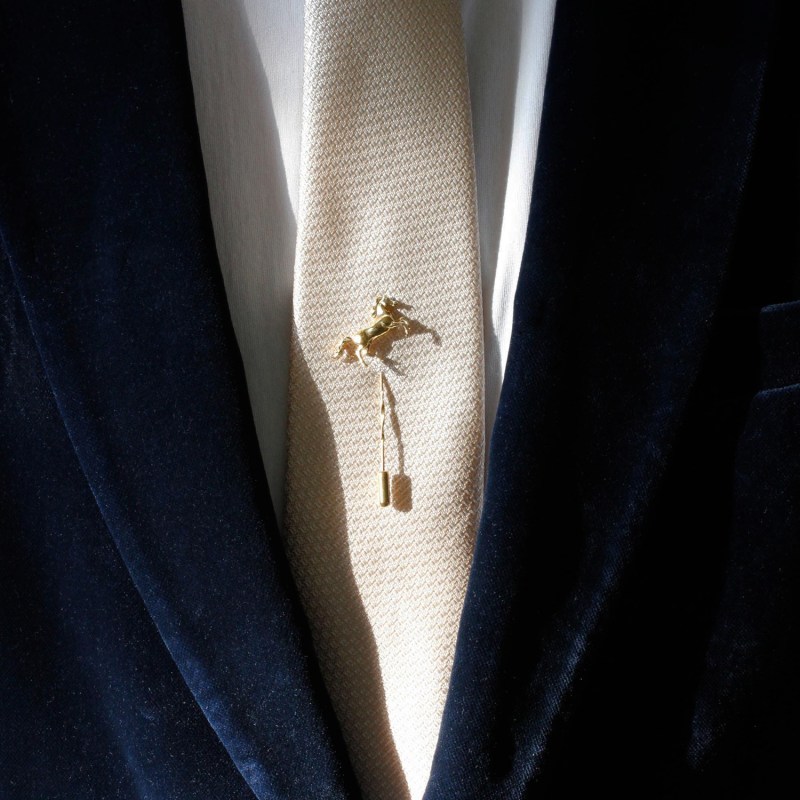 Thumbnail of Horse Tie Pin – Twist Tie Pin - Gold image