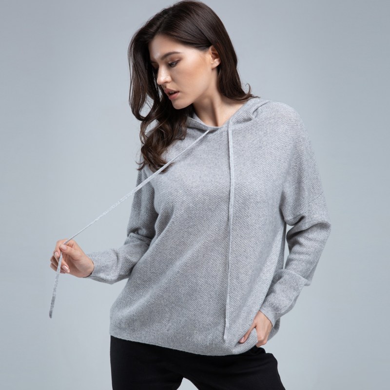 Thumbnail of Cashmere Merino Grey Hoody image