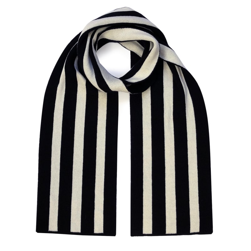 Thumbnail of Stripes Wool & Cashmere Scarf Black image