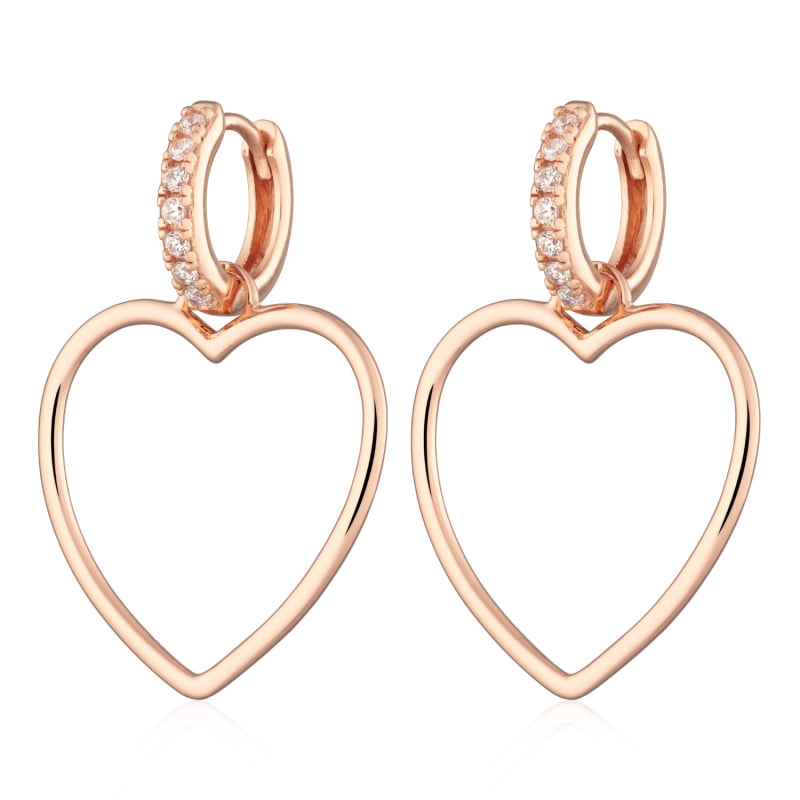 Thumbnail of Sparkling Heart Hoop Earrings image