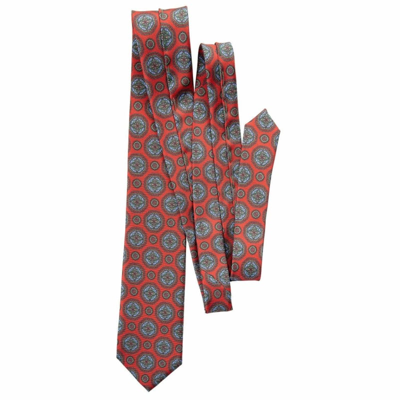 Elizabetta Corsini Chili Pepper Printed Silk Tie - Red