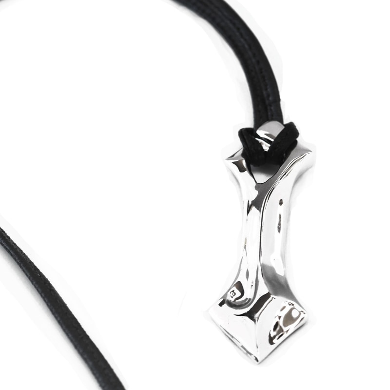 Thumbnail of Double Arrow Pendant On Leather Cord - Silver image