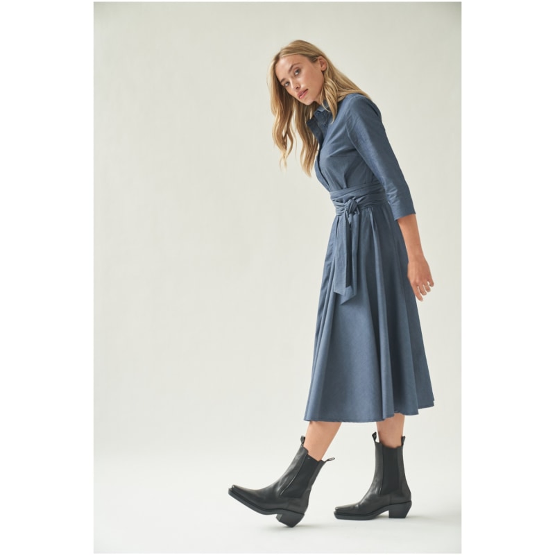 Thumbnail of Shirtdress With Tie Belt Blue image