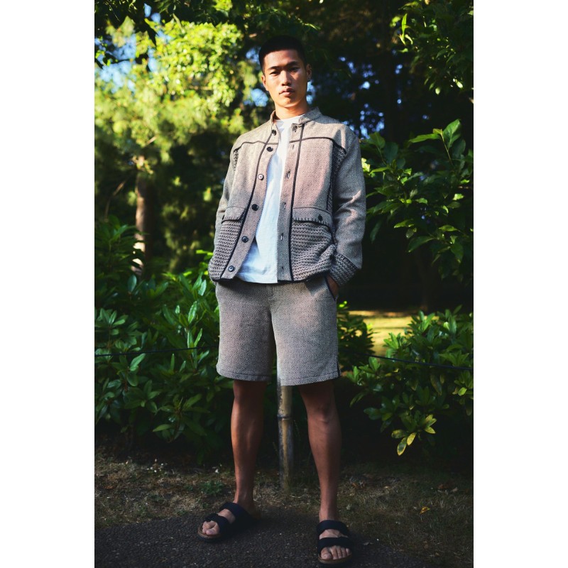 Thumbnail of Joey - Hand Loomed Cotton Patchwork Shorts image