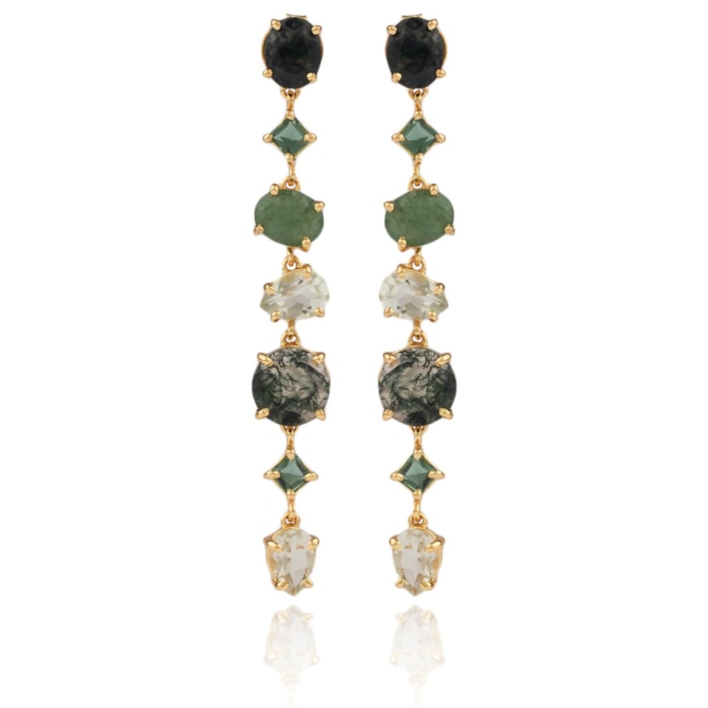 Semi precious stone drop earrings on sale