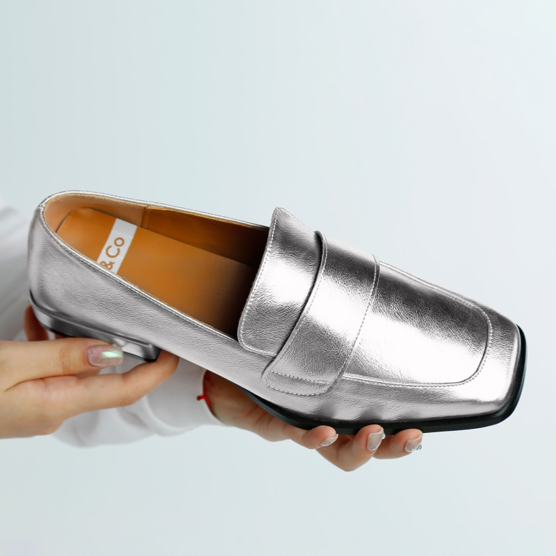Metallic penny loafers hotsell