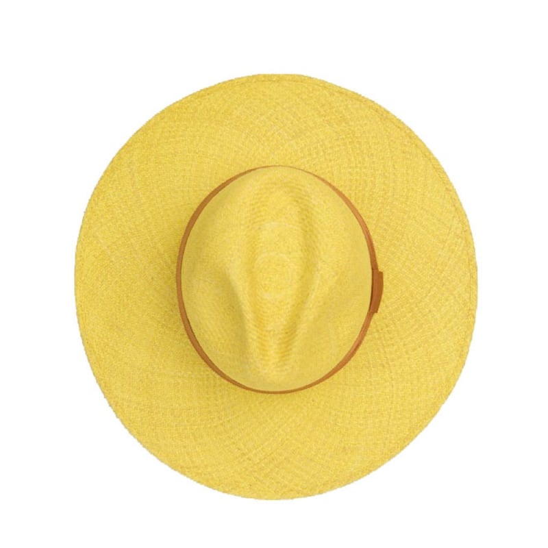 Thumbnail of Sol Straw Panama Hat - Yellow & Orange image